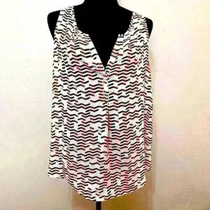 NWT Candies Sleeveless Striped Metallic Blouse Y Front Tunic